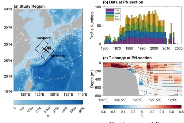 Warming Structure of the Kuroshio in the East China Sea since 1970